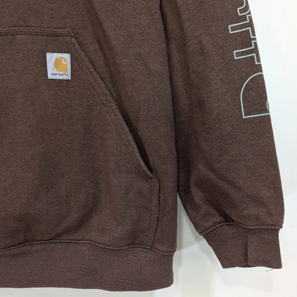 Carhartt Loose Fit Brown Hoodie - Size Large Mens - Mocha Heather - Picture 3 of 7